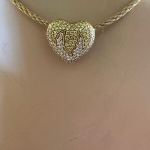 Sold gold 3.24 CT Diamond Pendant yellow and white diamonds